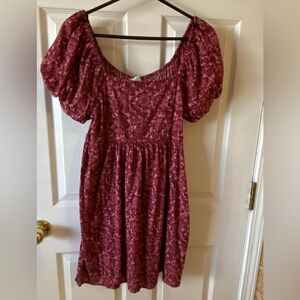 American Eagle Outfitters Burgundy Floral Dress size Medium